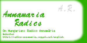 annamaria radics business card